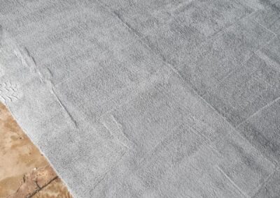 Steam cleaning a large grey rug