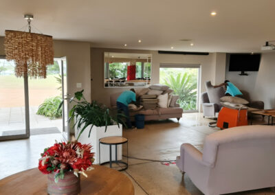 Cleaning upholstery at the Renishaw Community Center