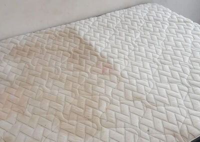 Half of a mattress steam cleaned